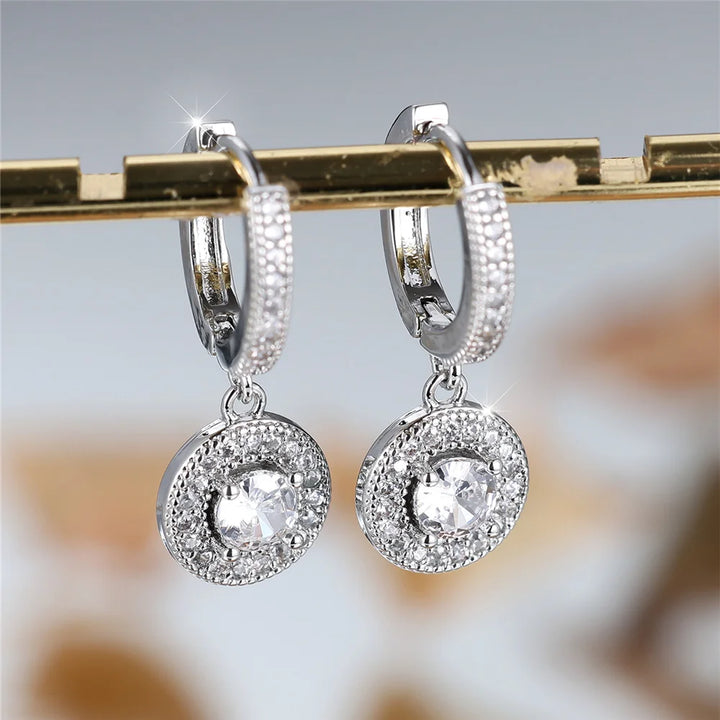 Clarisse Crystal Geometric Hoop Earrings styled view