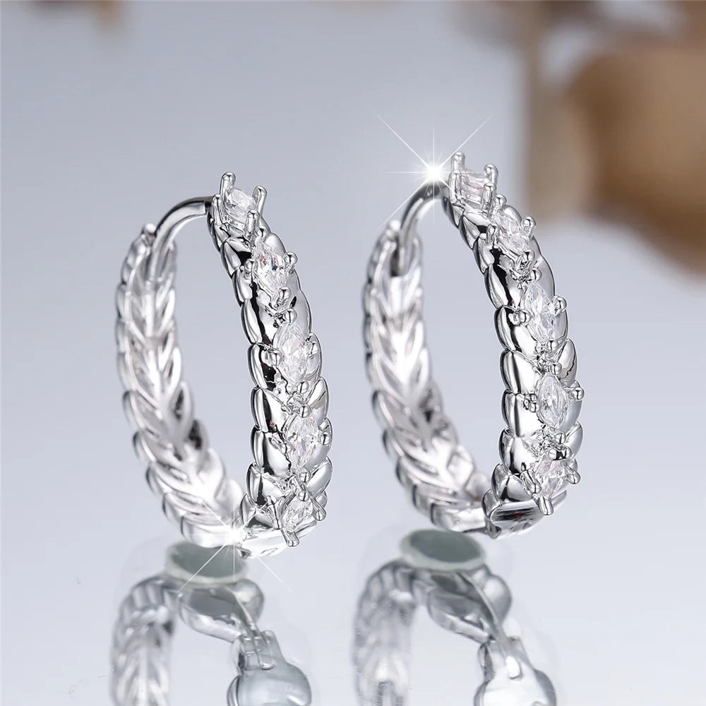 Estelle Crystal Circle Hoop Earrings styled view