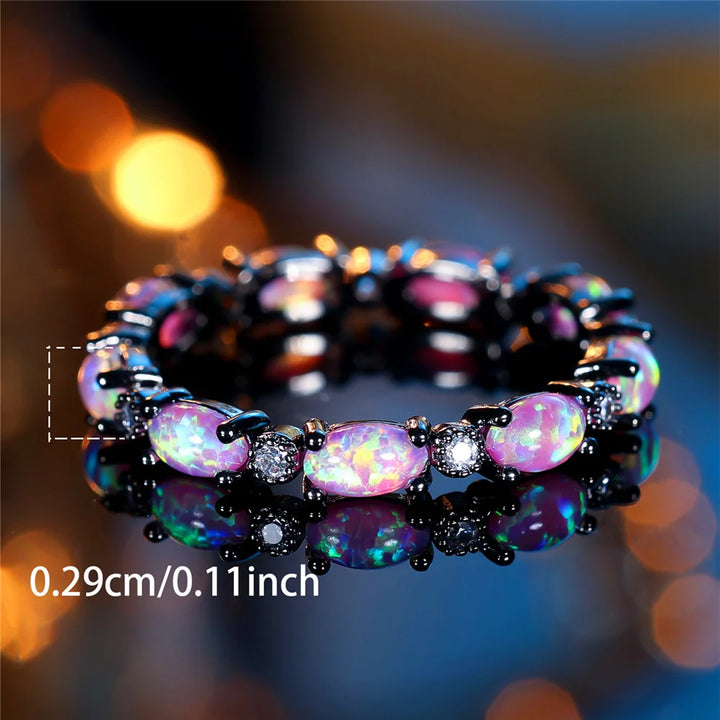 Violetta Noir | Purple Opal-Look Oval Ring