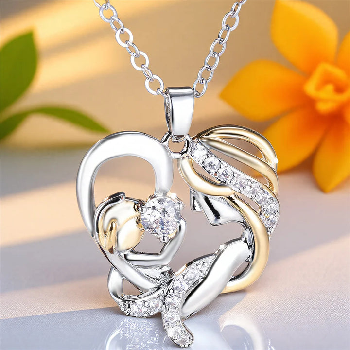 Valora | White Crystal Heart Necklace