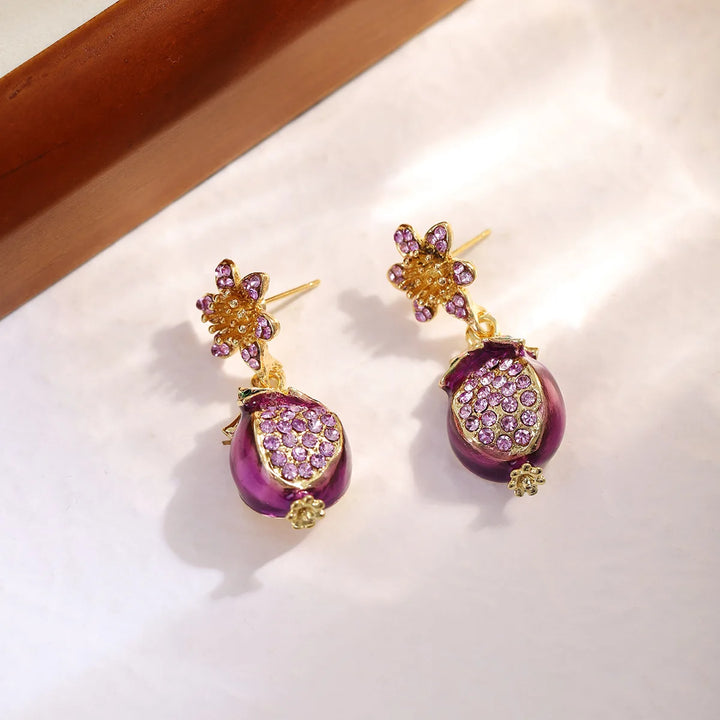 Viole | Purple Flower Stud Earrings