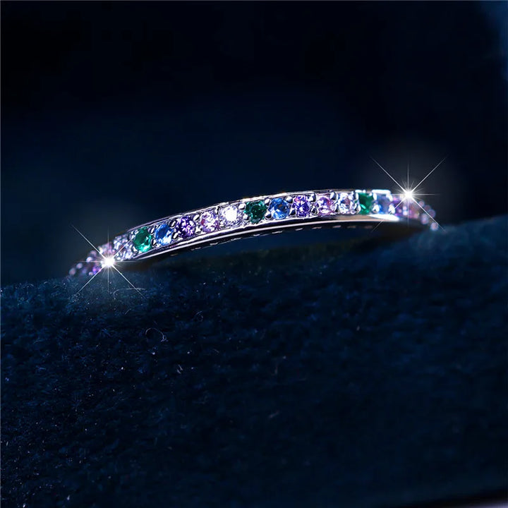 Aurelia Rainbow Pavé Ring styled view