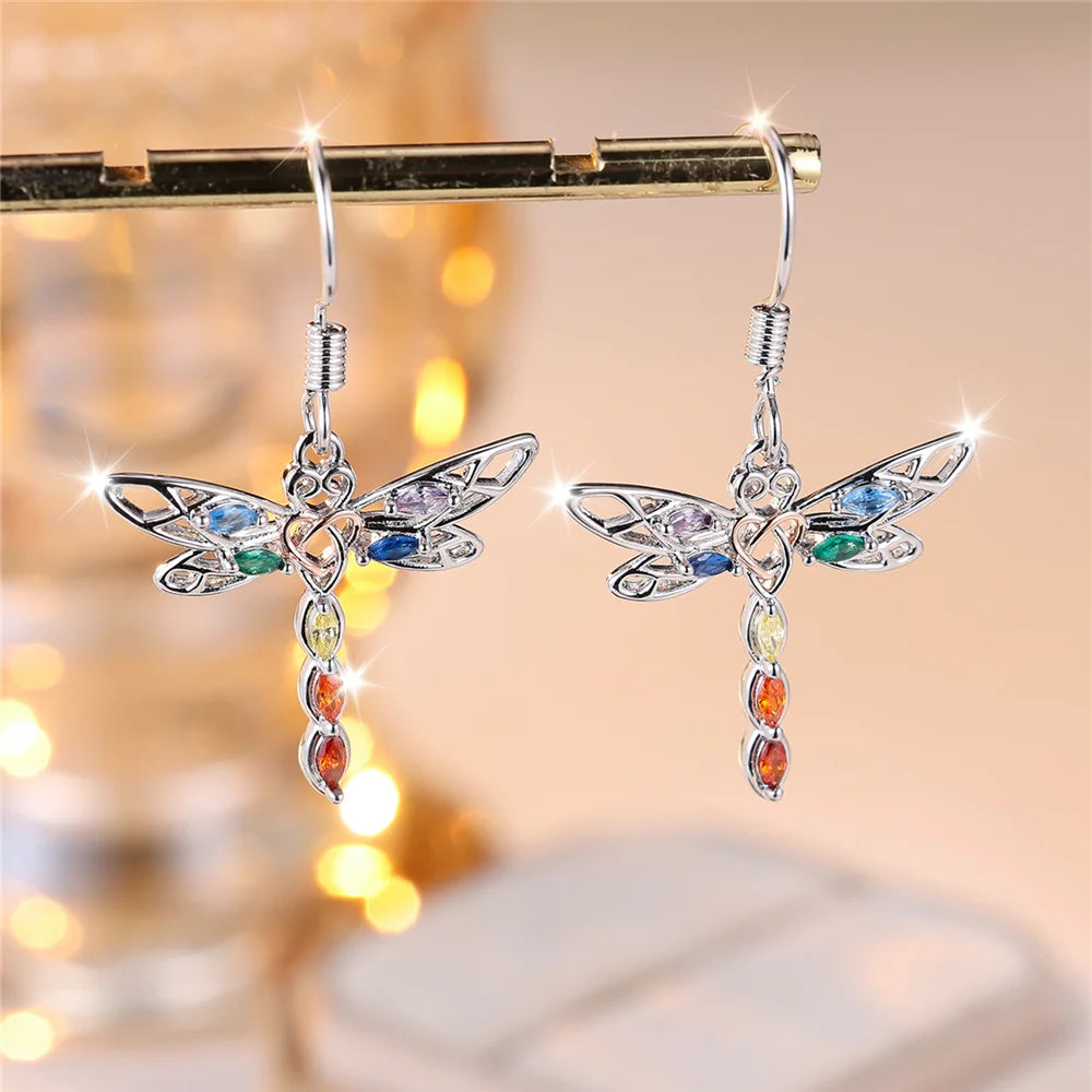 Aurora Dragonfly Drop Earrings alternate view