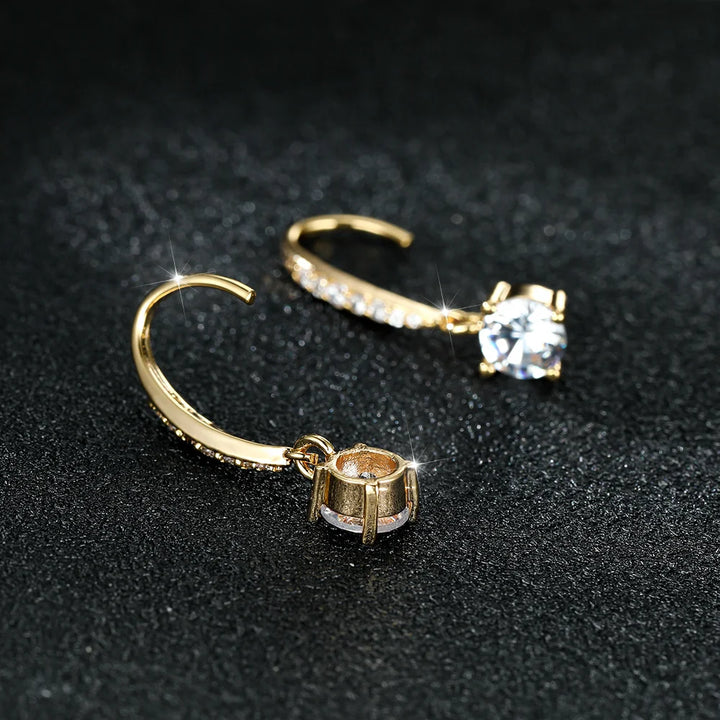 Céleste White Crystal Hoop Earrings styled view