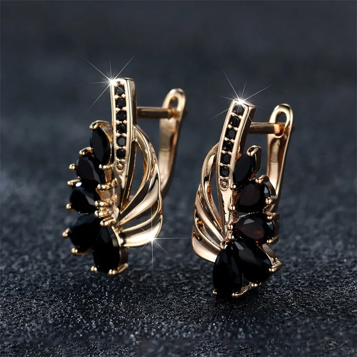 Onyxelle Black Teardrop Clip Earrings hero view