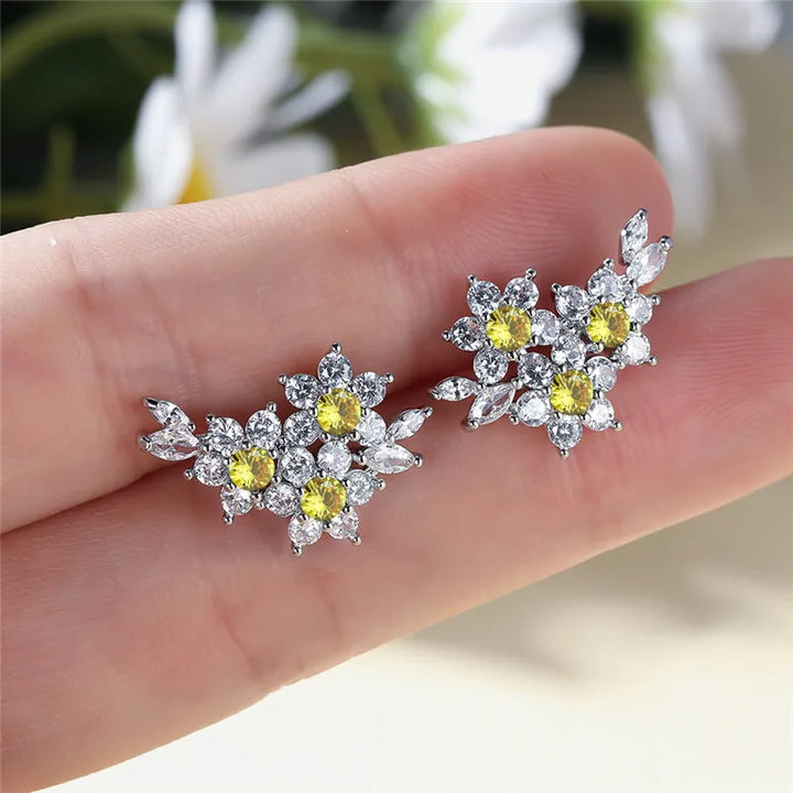 Flora Colorstone Stud Earrings