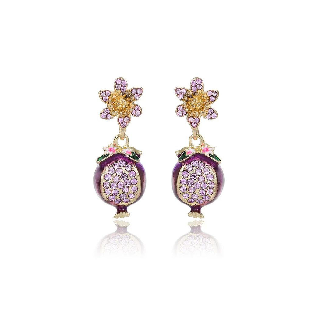 Viole | Purple Flower Stud Earrings