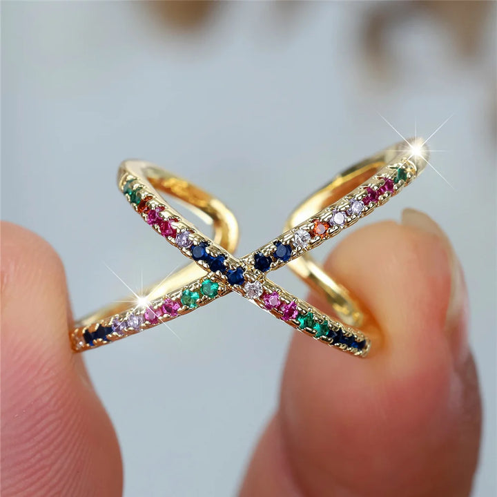 Solène Rainbow Open Ring close-up detail