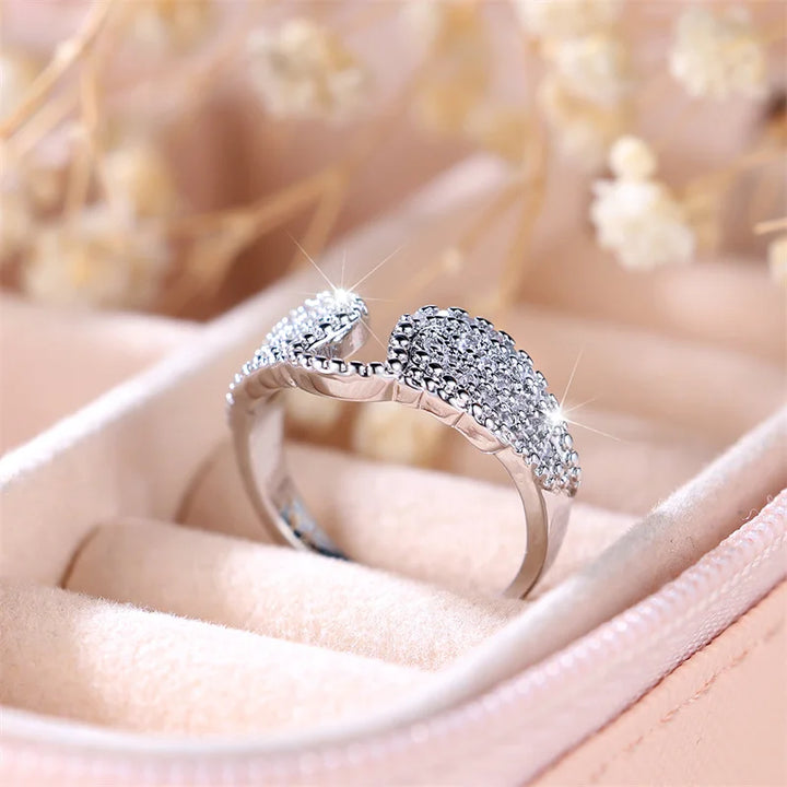 Leuke Vrouwelijke Witte Zirkoon Stenen Ring Trendy Zilveren Kleur Verlovingsringen Voor Vrouwen Kleine Bruiloft Sieraden Cadeau