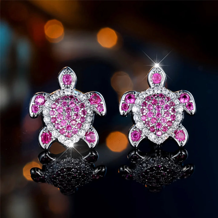 Tortue | Colorstone Turtle Stud Earrings