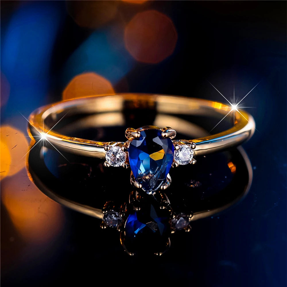 Azura Blue Teardrop Ring hero view