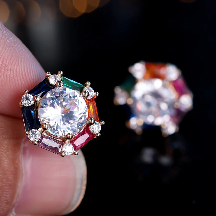 Prisma Rainbow Heart Earrings additional detail