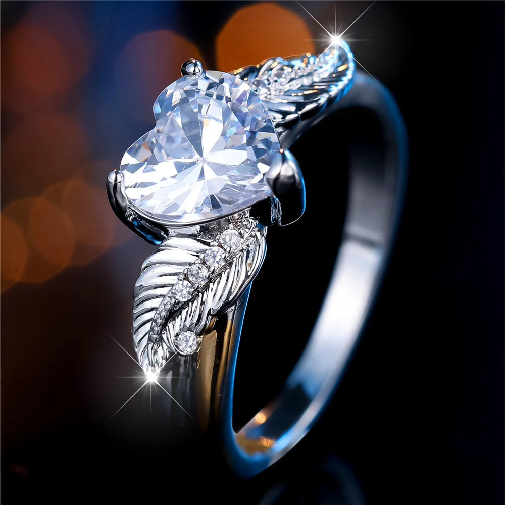 Evelisse Crystal Heart Ring styled view