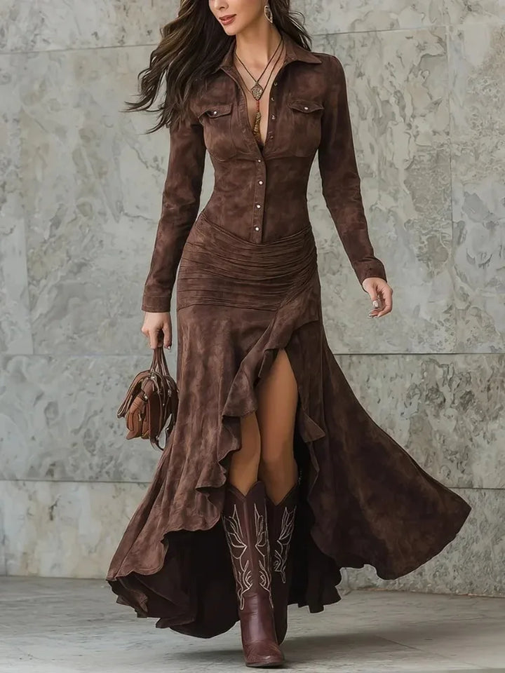 Sara | Vestido Elegante Efecto Ante