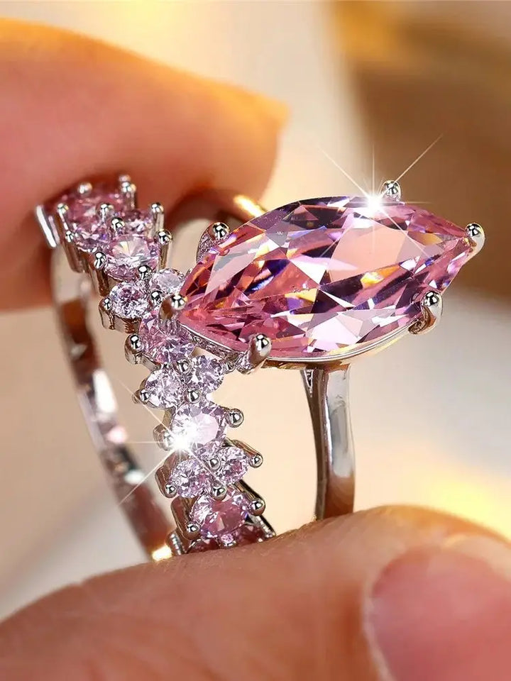 Blush Promise | Pink Crystal Ring Set