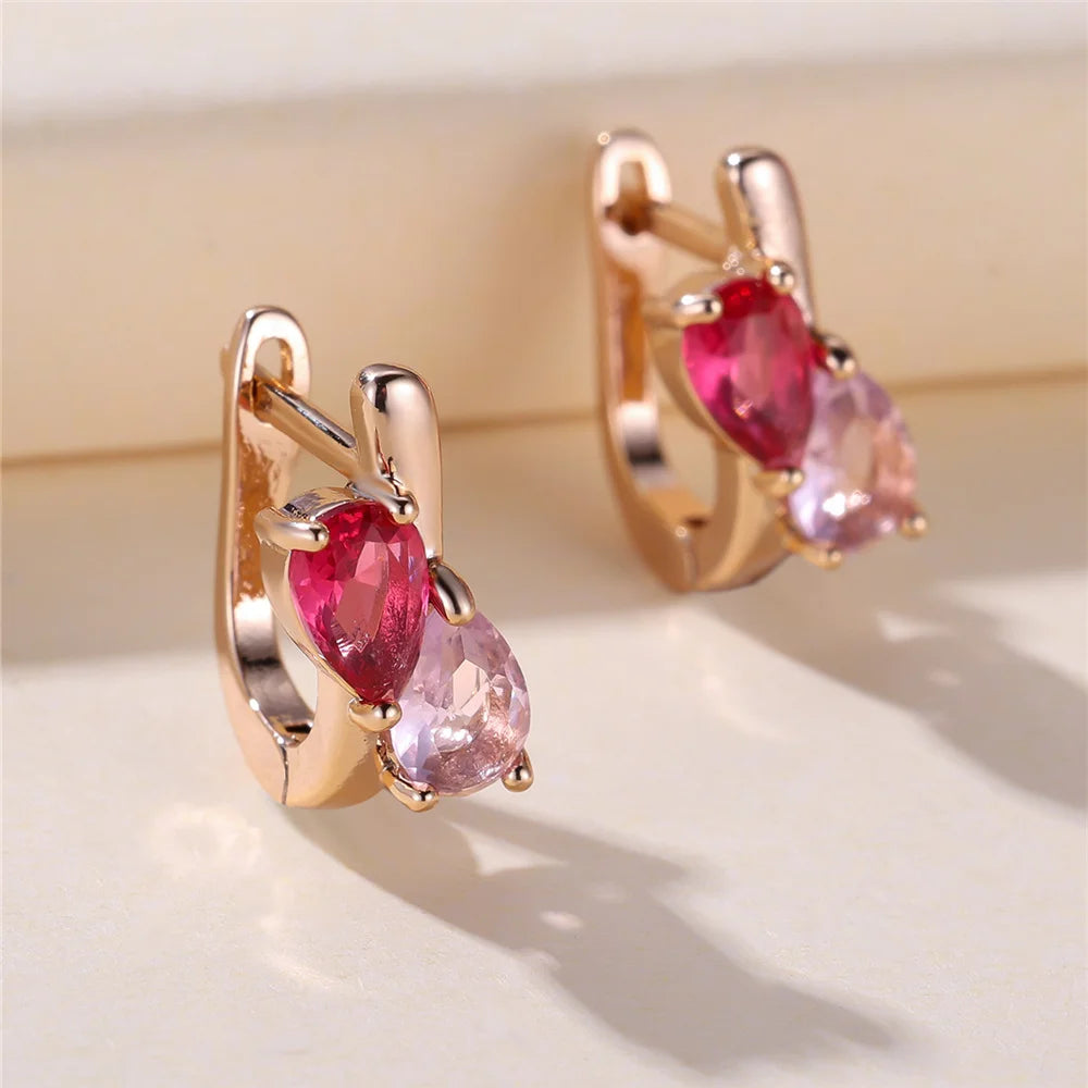 Rosalie Red Heart Hoop Earrings