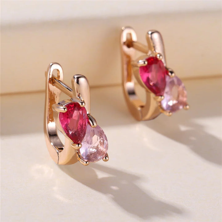 Rosalie Red Heart Hoop Earrings