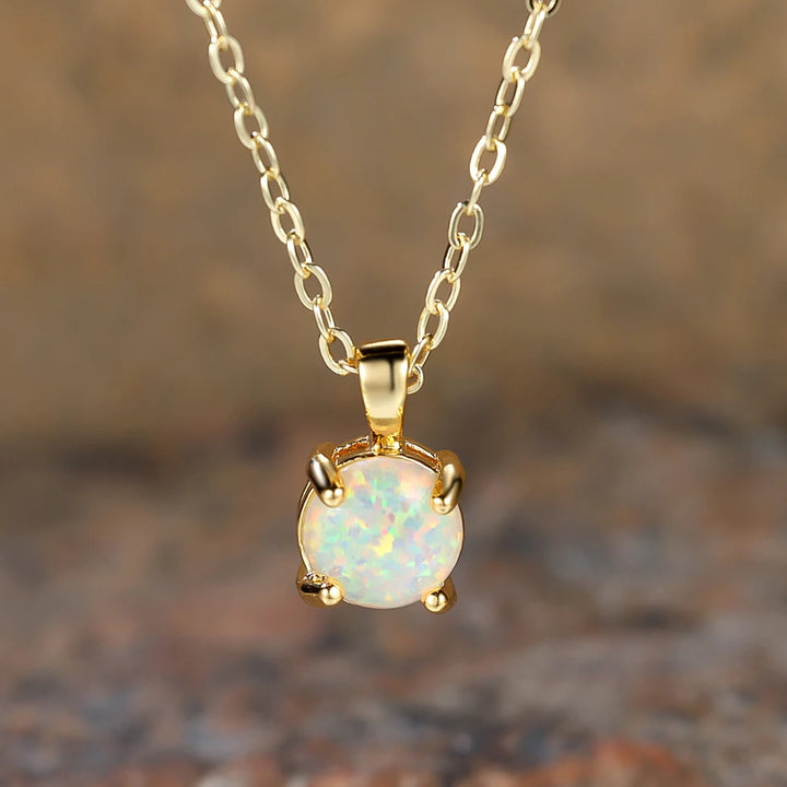 Ivory Halo | Opal-Look Round Necklace