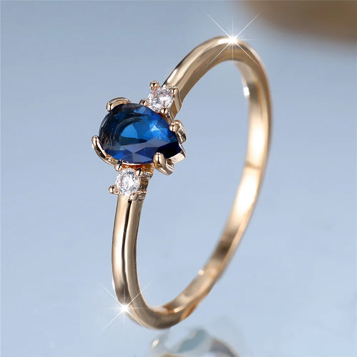Azura Blue Teardrop Ring additional detail