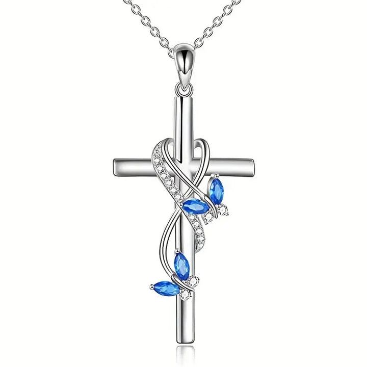 Elowen | Butterfly Cross Crystal Necklace