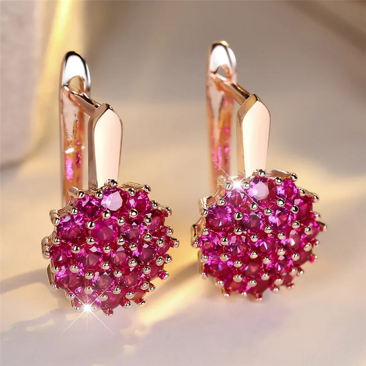 Rosalia Sunflower Crystal Hoop Earrings hero view
