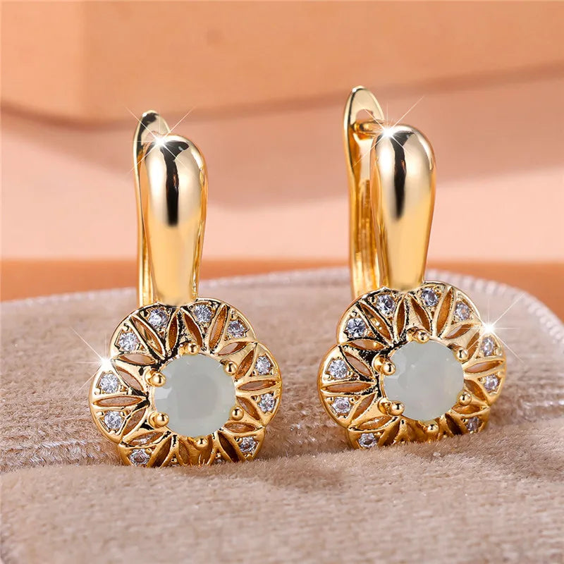 Esmée Green Crystal Stud Earrings hero view