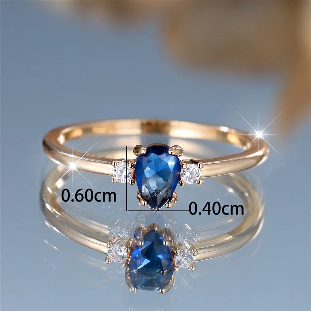 Azura Blue Teardrop Ring styled view