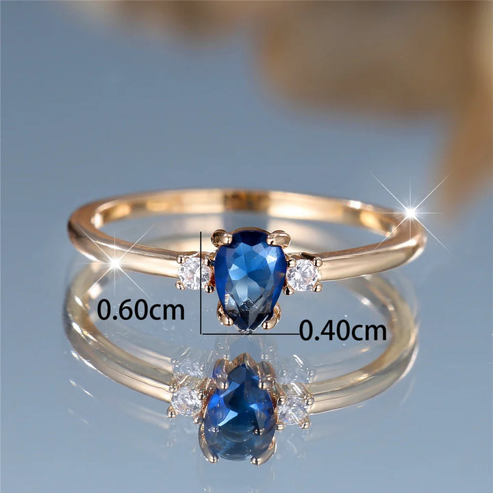 Azura Blue Teardrop Ring styled view