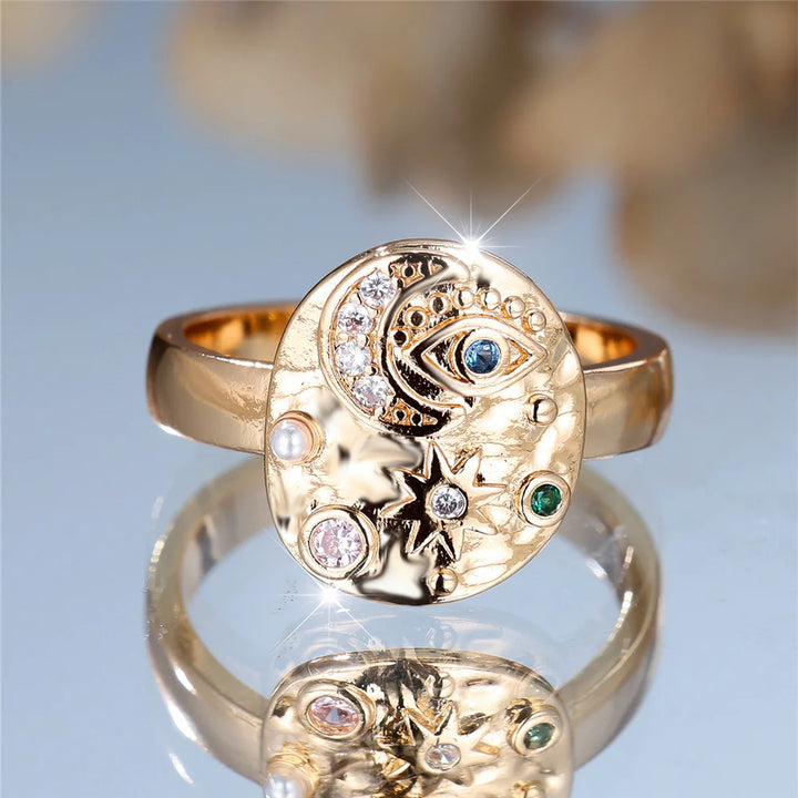 Iriselle | Rainbow Oval Crystal Ring