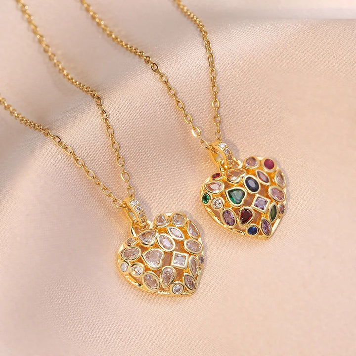 Amorina | Crystal Heart Pendant Necklace