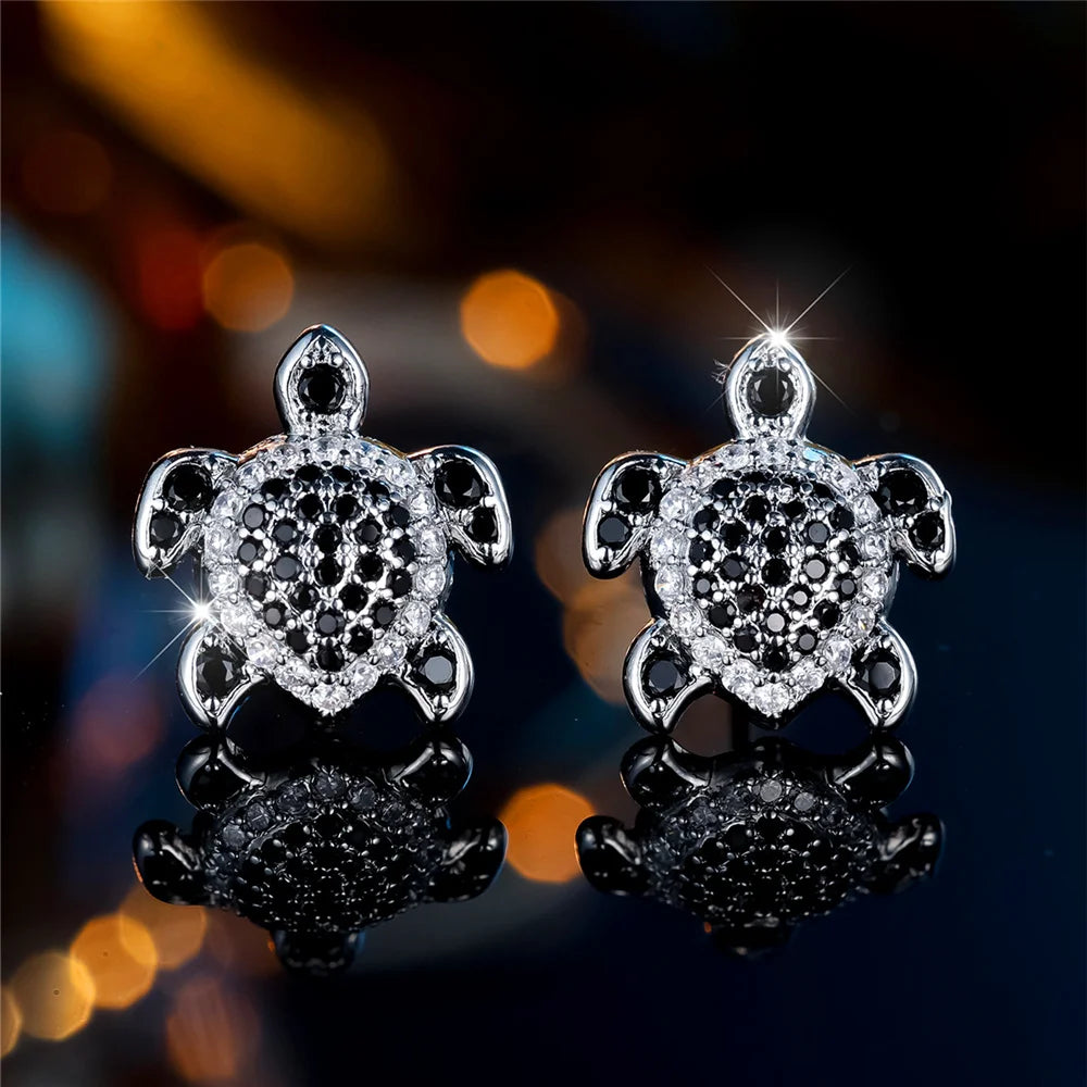 Tortue | Colorstone Turtle Stud Earrings