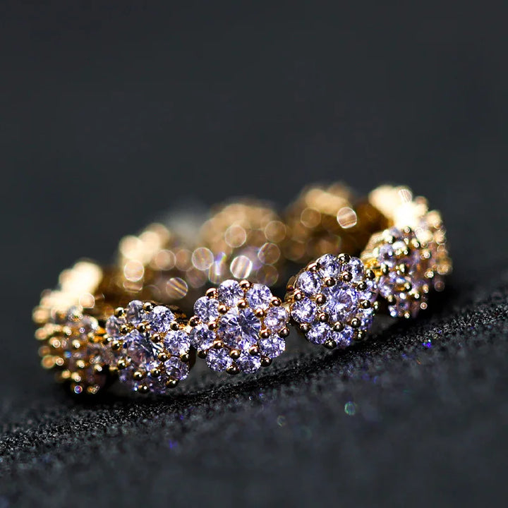 Luxe Vrouwelijke Charme Witte Zirkoon Geel Goud Kleur Ringen Voor Vrouwen Kristal Steen Engagement Bruiloft Sieraden