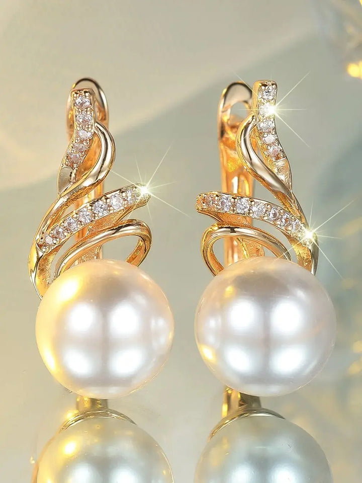 Perla Crystal Pearl-Look Hoop Earrings