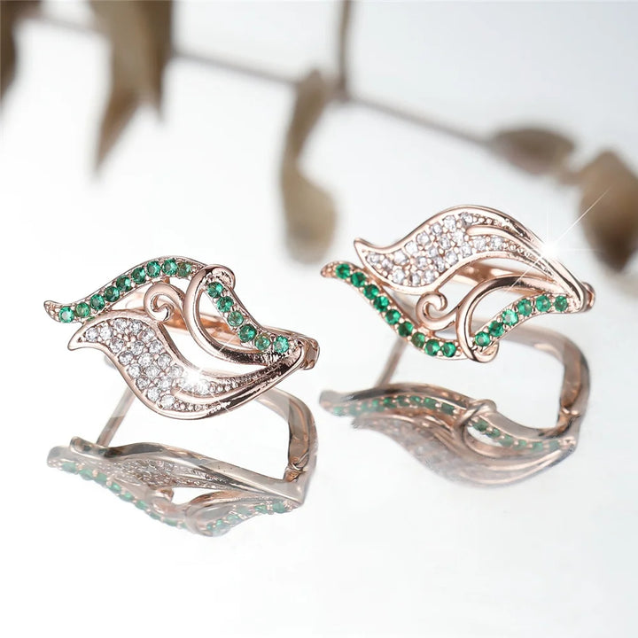 Verdelle Green Crystal Hoop Earrings alternate view