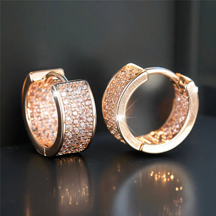 Seraphine Crystal Halo Hoop Earrings styled view