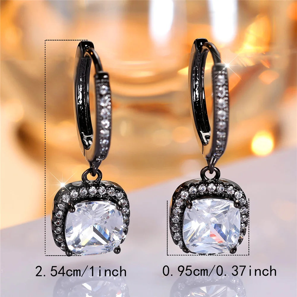 Noctis | Blue &amp; White Crystal Hoop Earrings