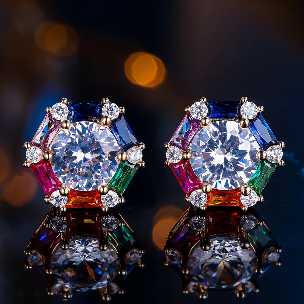Prisma Rainbow Heart Earrings hero view