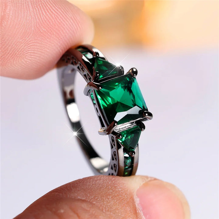 Verde Carré | Green Square Crystal Ring