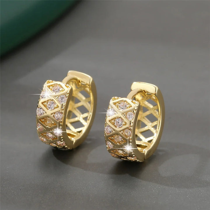 Odette Crystal Oval Hoop Earrings styled view