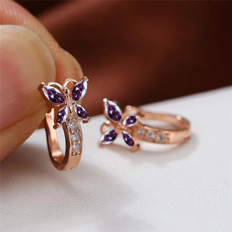 Papillon Colorstone Clip Earrings