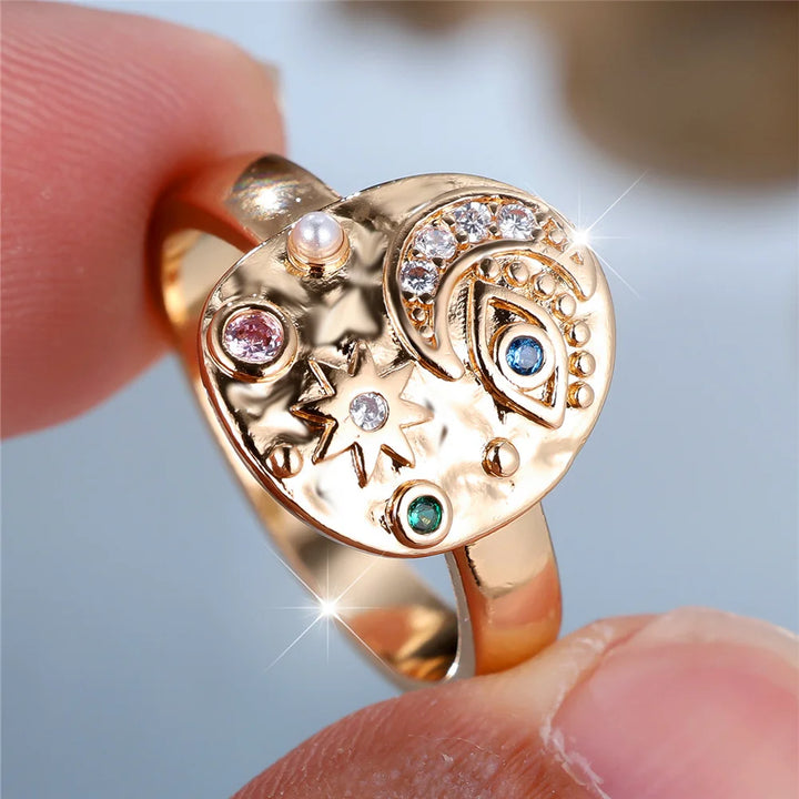 Iriselle | Rainbow Oval Crystal Ring