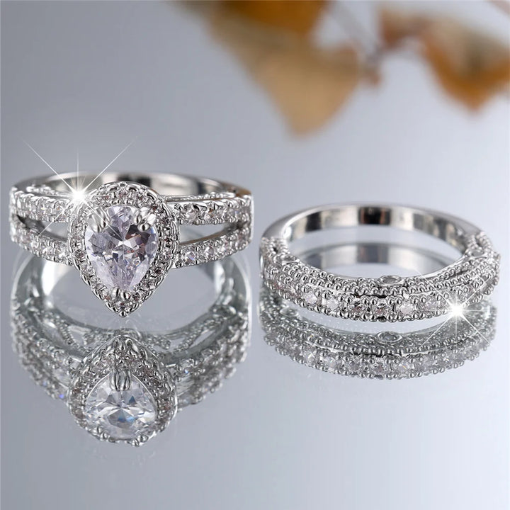 Camille Crystal Bridal Ring Set additional detail