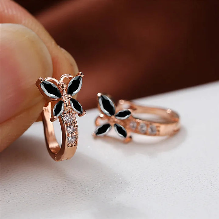 Papillon Colorstone Clip Earrings