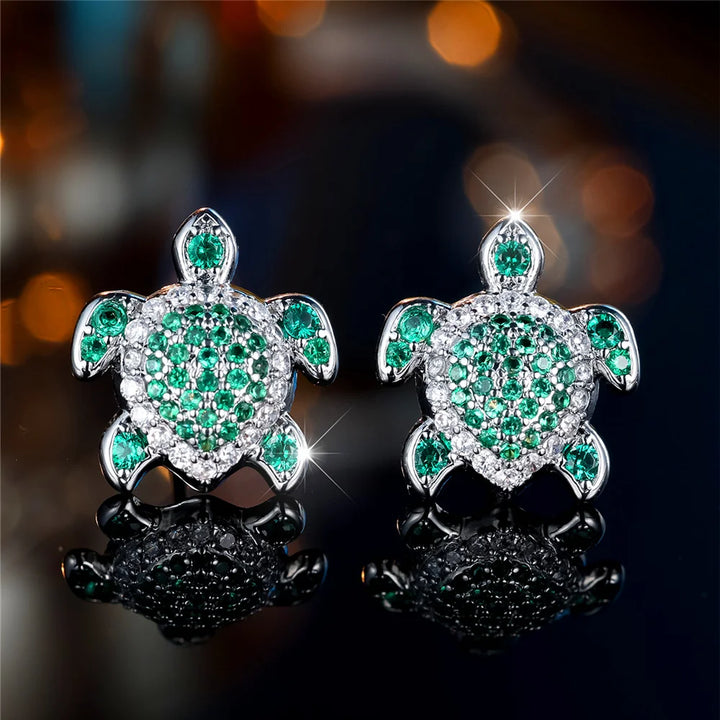 Tortue | Colorstone Turtle Stud Earrings