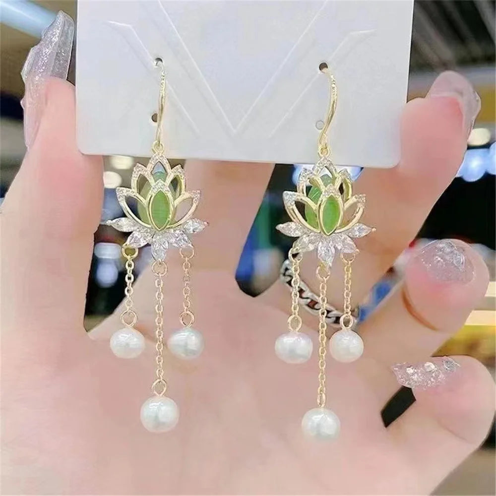 Verdina Pearl-Look Drop Earrings styled view