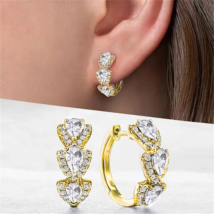 Vivia Colorstone Hoop Earrings close-up detail