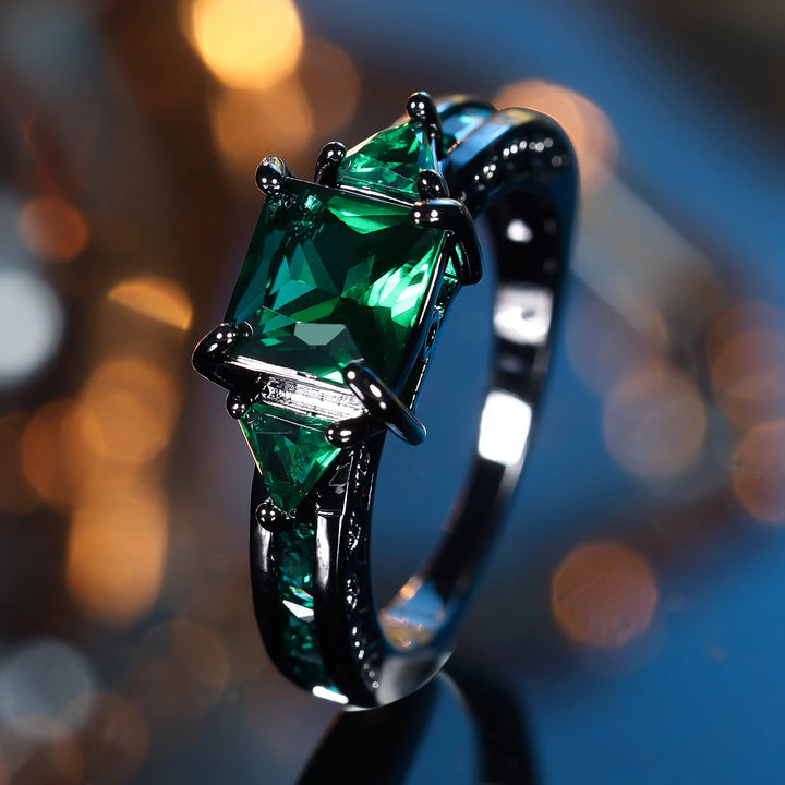 Verde Carré | Green Square Crystal Ring