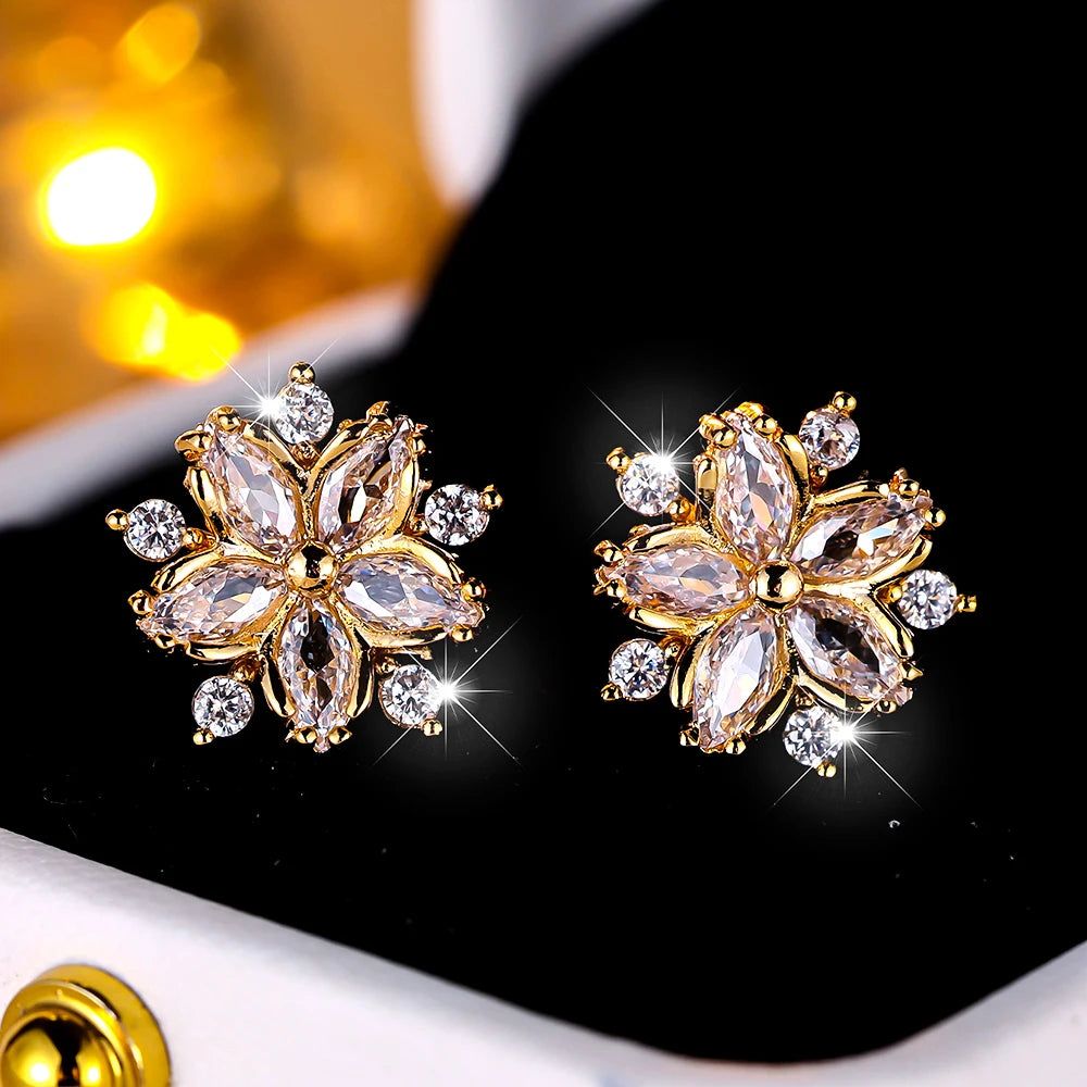 Snowkiss | Colorstone Snowflake Stud Earrings