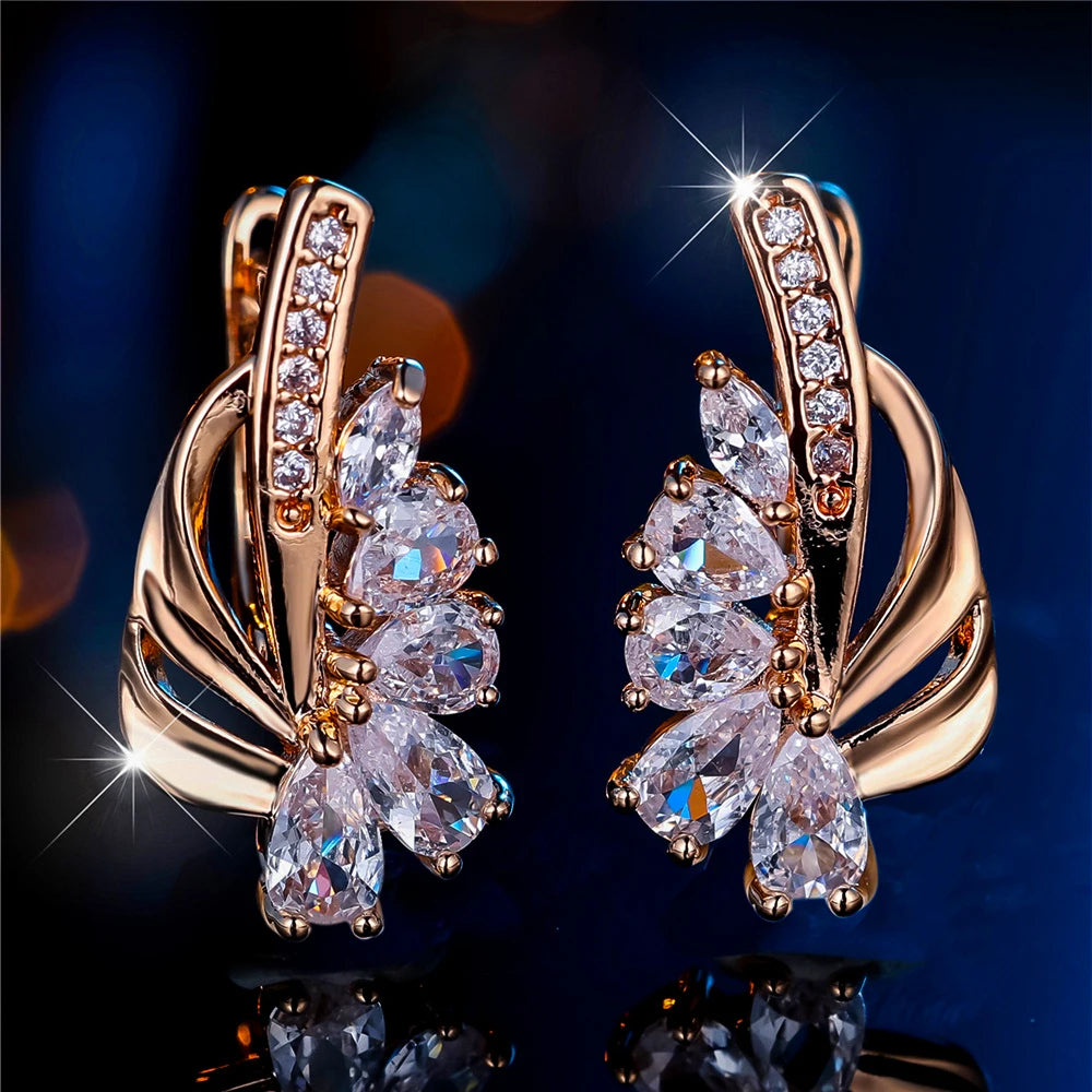 Elara Crystal Geometric Hoop Earrings