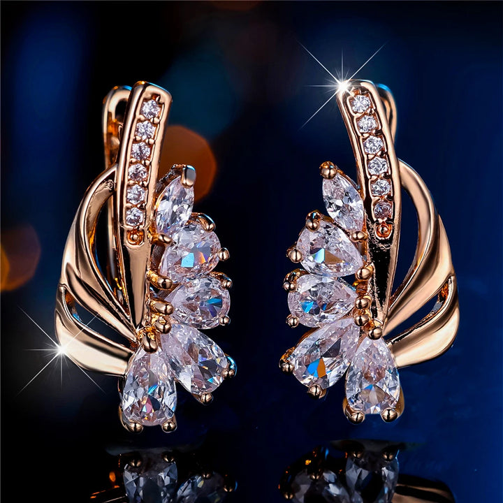 Elara Crystal Geometric Hoop Earrings
